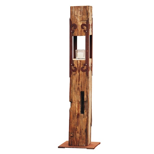 Holzlaterne aus alten balken - aus,