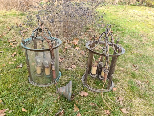Sehr alte messing laternen - messing,